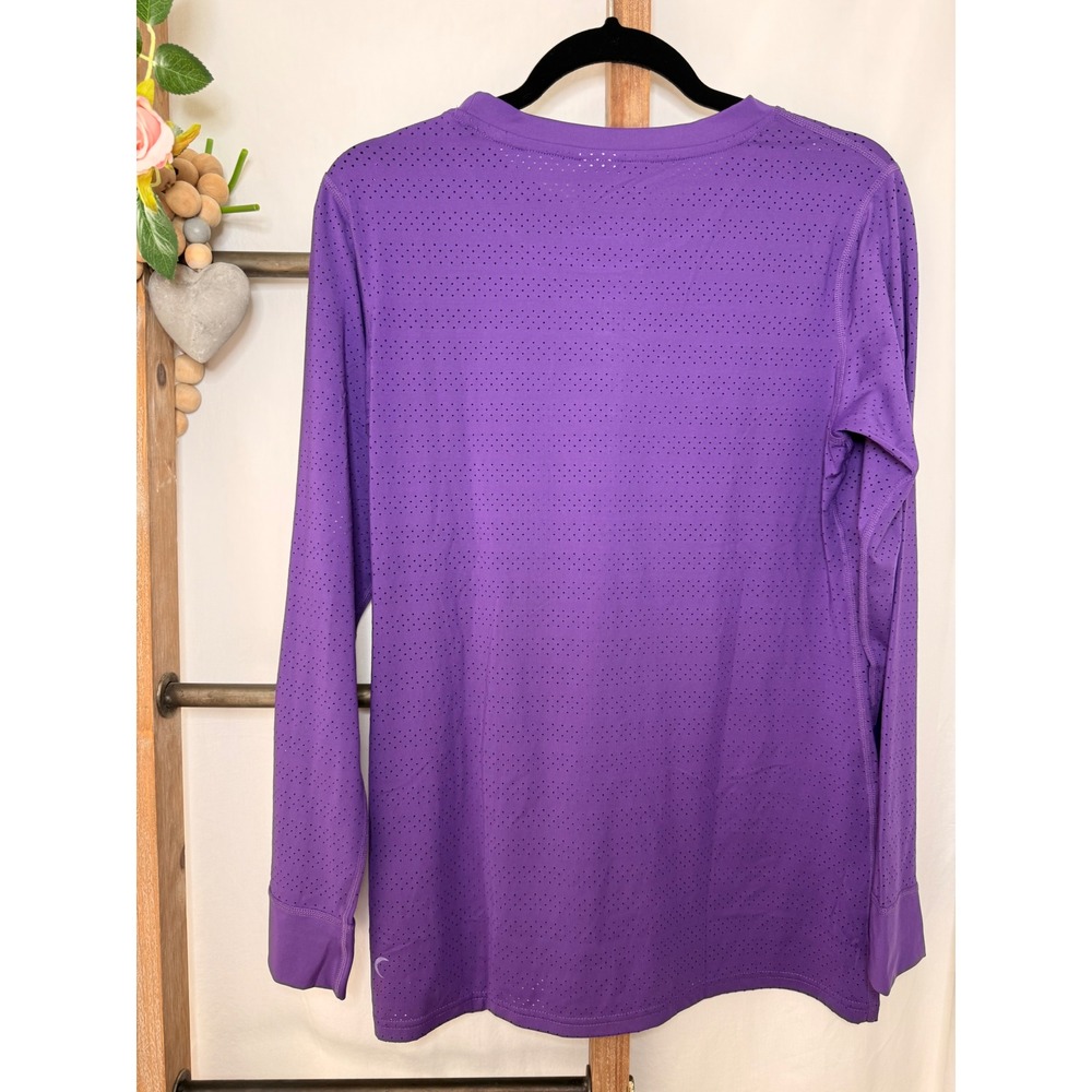 Zyia Active Purple Perforated Long Sleeve Training Top Women Large L Crew Neck - Picture 3 of 8